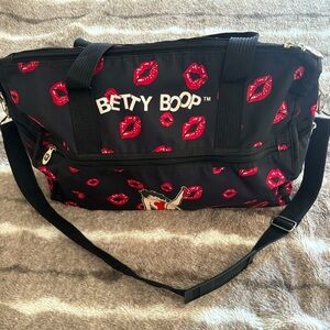 Large Betty Boop Duffle Bag Black and Pink Size Large